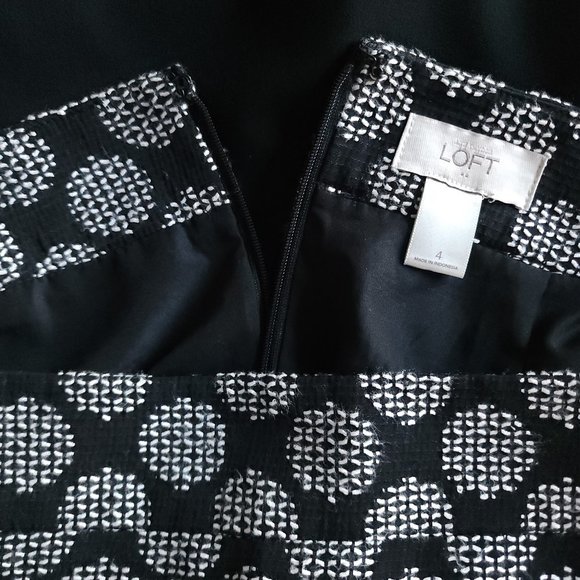 LOFT Black & White Patterned Woven A-Line Mini Skirt - Picture 5 of 6